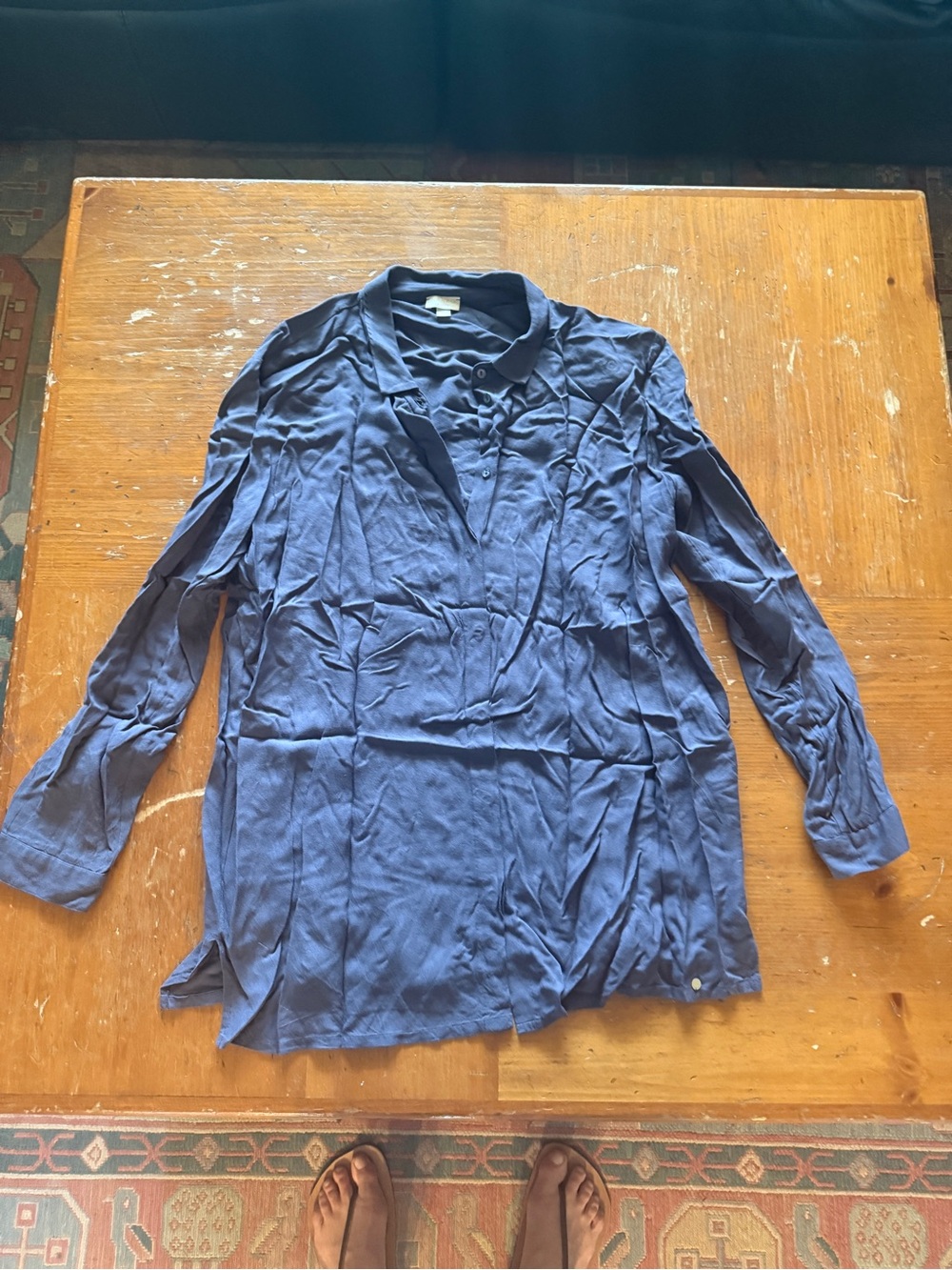 Hanro Navy Blue Button-Down Women's Shirt
